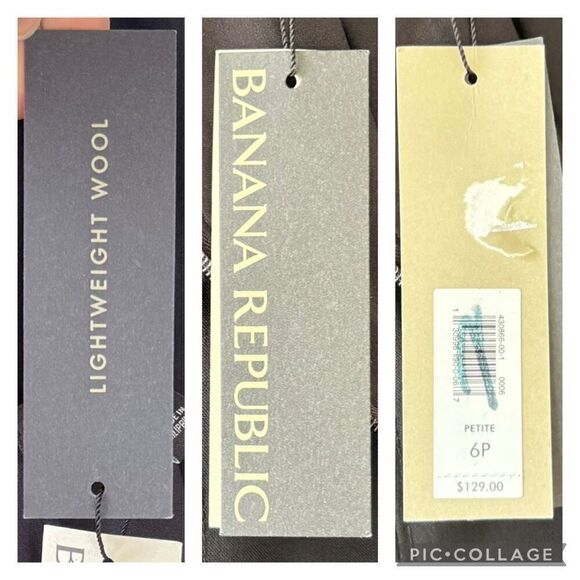 New Banana Republic Lightweight Wool Sheath Dress Black VNeck Midi Classic Sz 6P - Picture 7 of 8